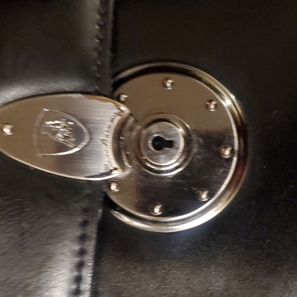 Tonino Lamborghini 100% Italian black leather briefcase - Picture 3 of 10